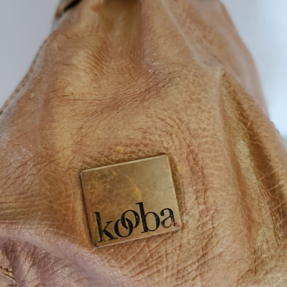 Kooba Mini Purse clutch Handbag painted Gold Metallic bronze beige brown glitter - Picture 5 of 5